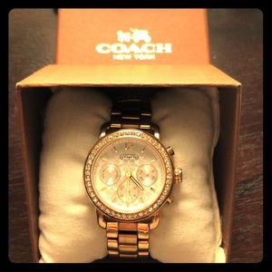 Rose gold Coach watch